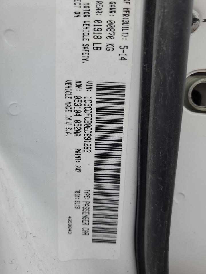 2014 DODGE Dart VIN 1C3CDFCB0ED891283 photo 12