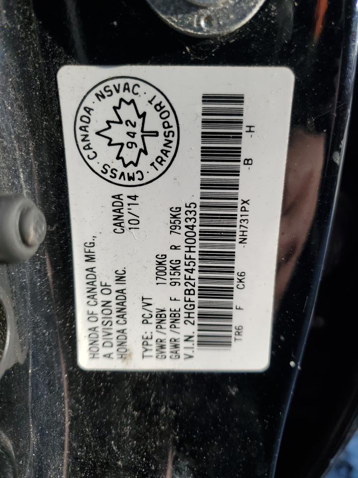 2015 HONDA Civic VIN 2HGFB2F45FH004335 photo 12