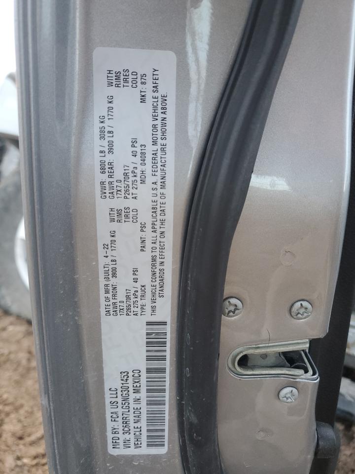 2022 RAM 1500 VIN 3C6RR7LG5NG301453 photo 12