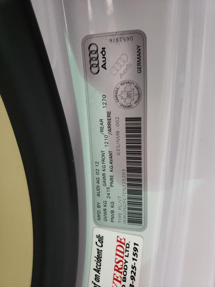 2012 Audi A7 VIN WAU2GCFC7CN125203 photo 12