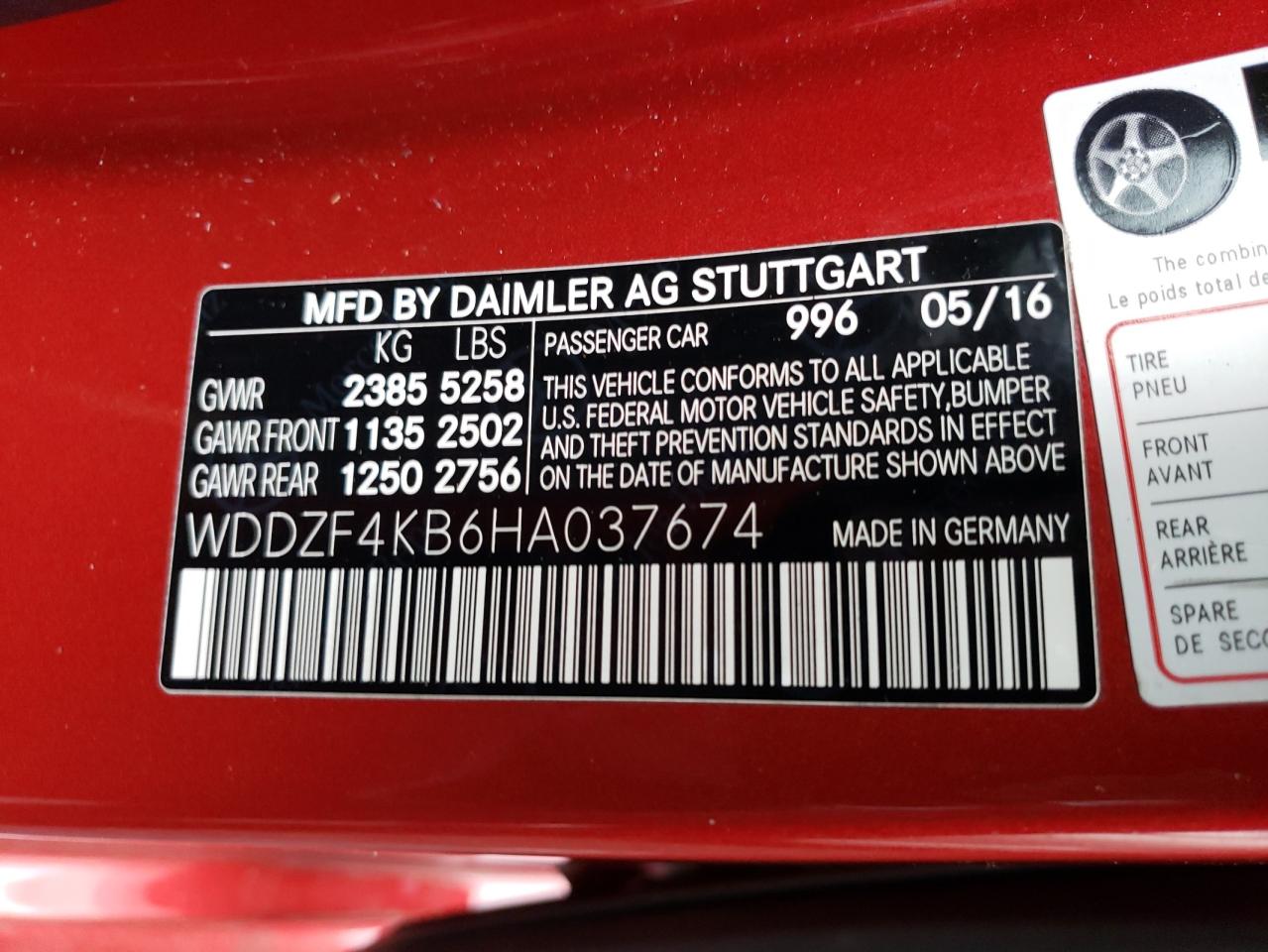 2017 MERCEDES-BENZ E-class VIN WDDZF4KB6HA037674 photo 12