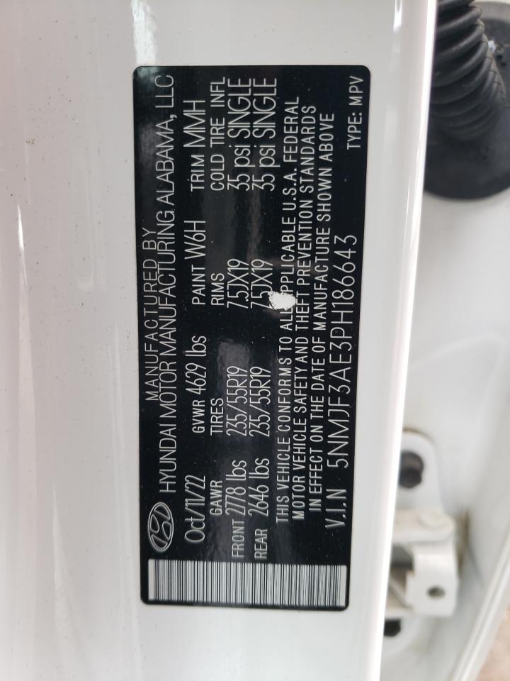 2023 HYUNDAI Tucson VIN 5NMJF3AE3PH186643 photo 12