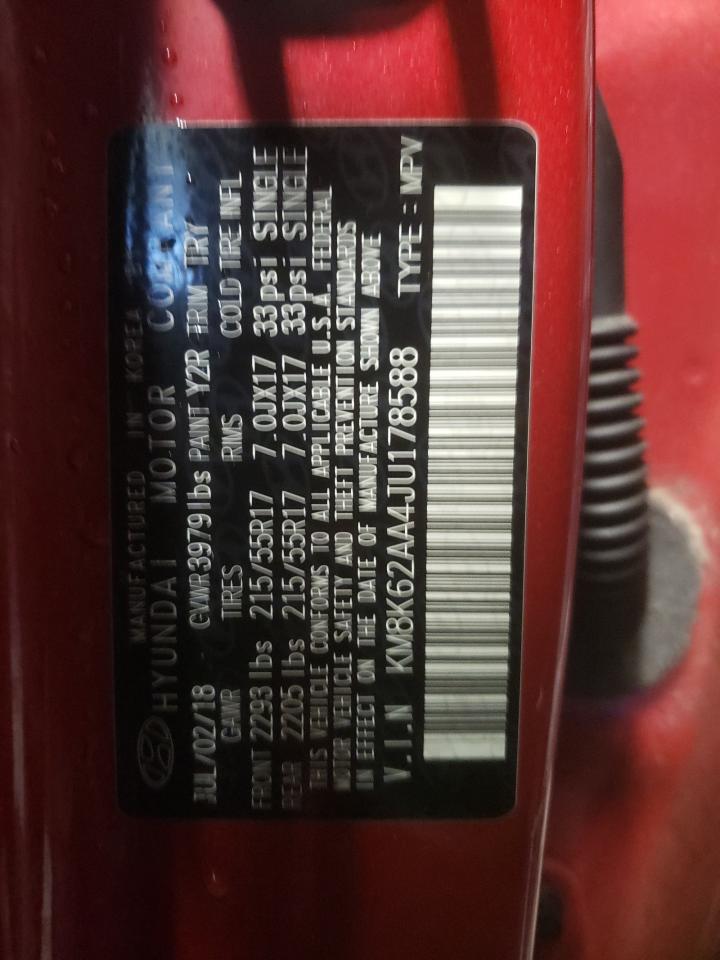 2018 Hyundai Kona sel a VIN KM8K62AA4JU178588 photo 12