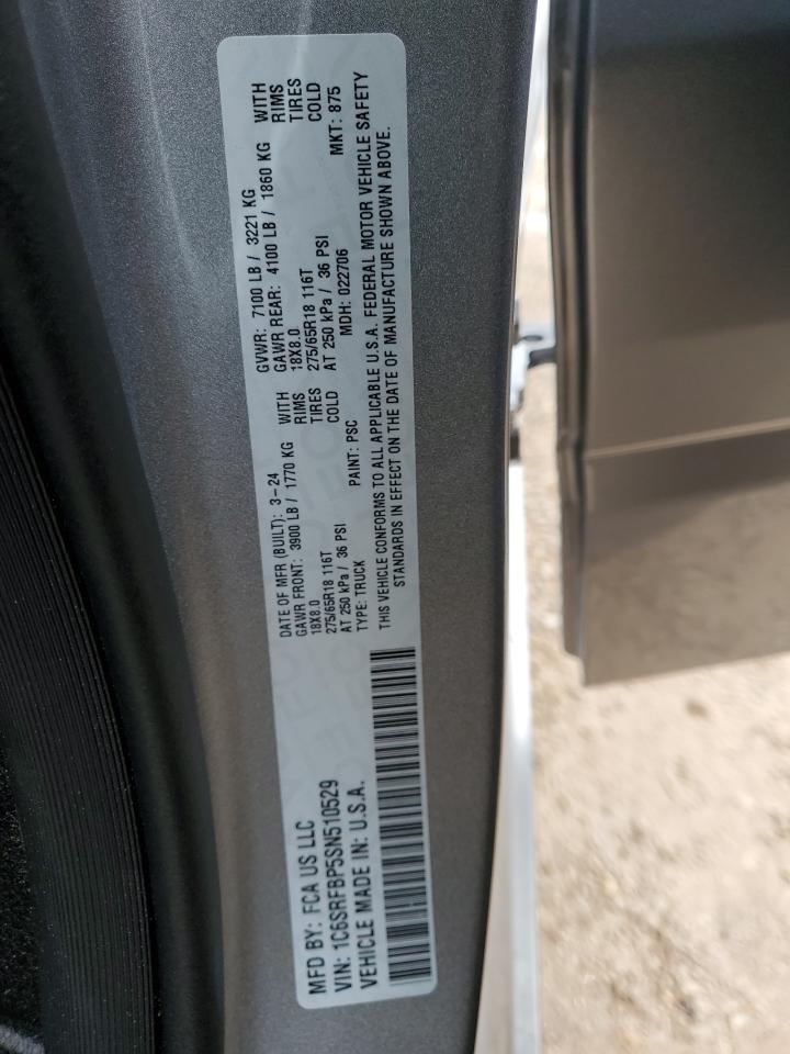 2025 Ram 1500 VIN 1C6SRFBP5SN510529 photo 12