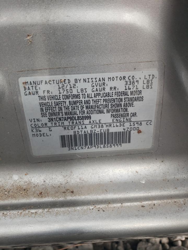 2013 Nissan Versa VIN 3N1CN7AP9DL858999 photo 12