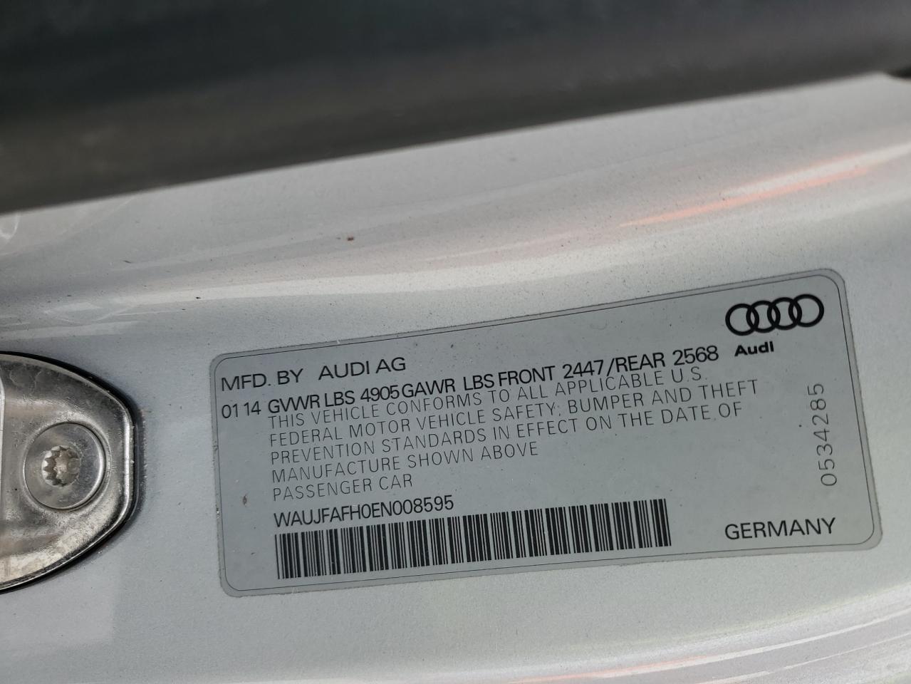 2014 Audi A5 VIN WAUJFAFH0EN008595 photo 12
