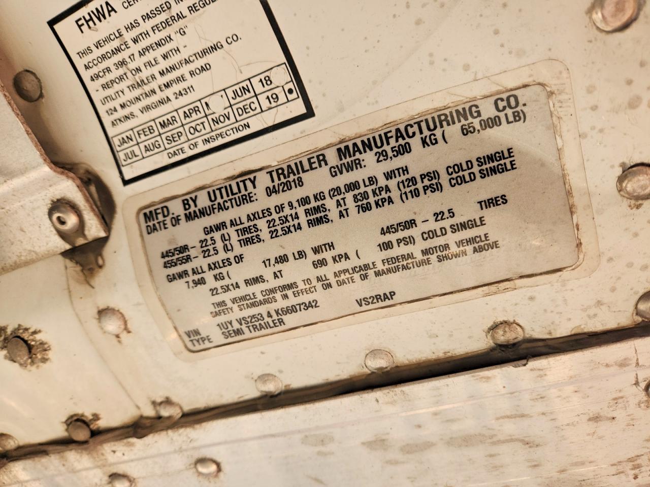 2019 TRAILER Cargo trai VIN 1UYVS2534K6607342 photo 10
