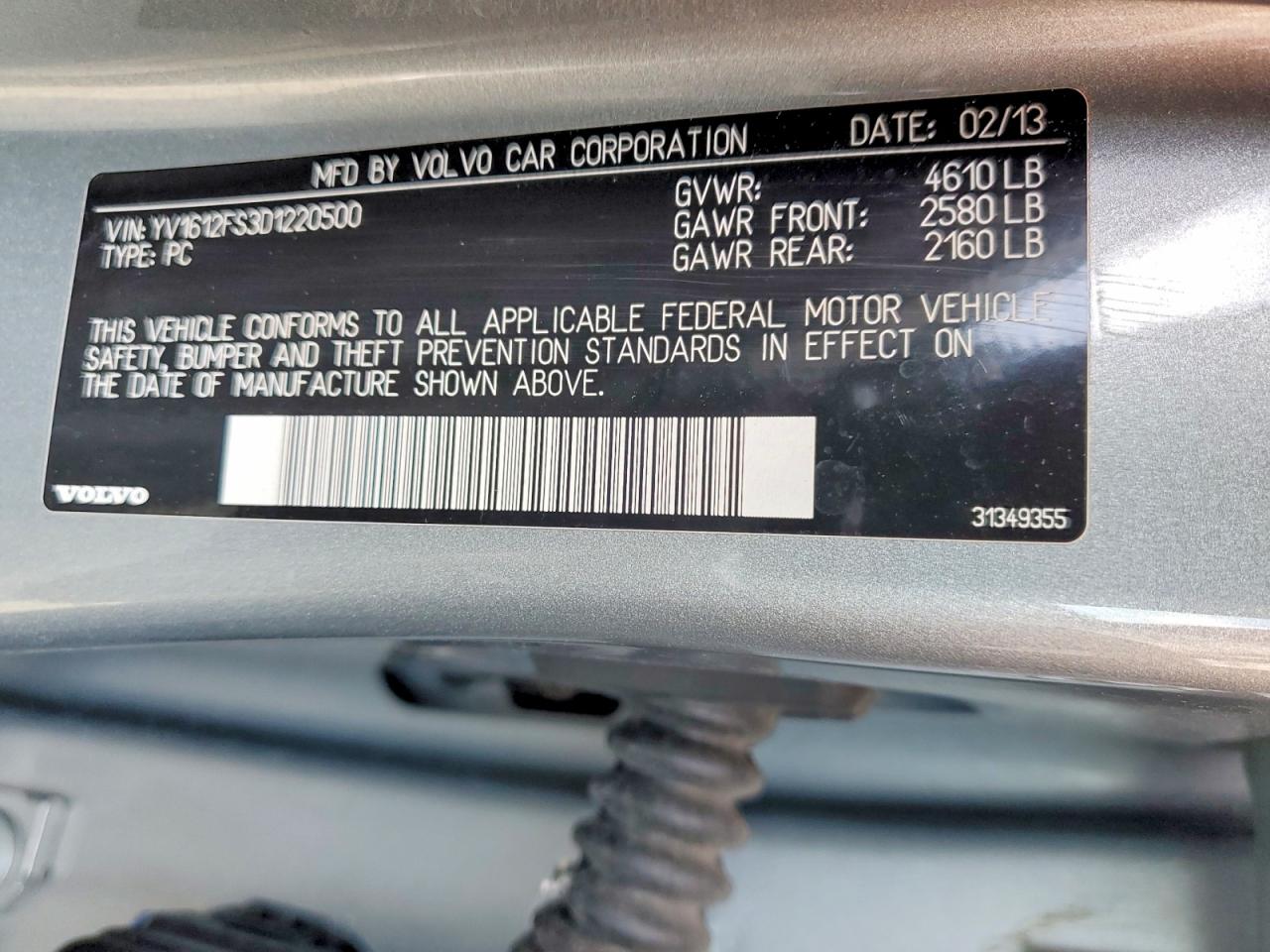 2013 Volvo S60 VIN YV1612FS3D1220500 photo 12