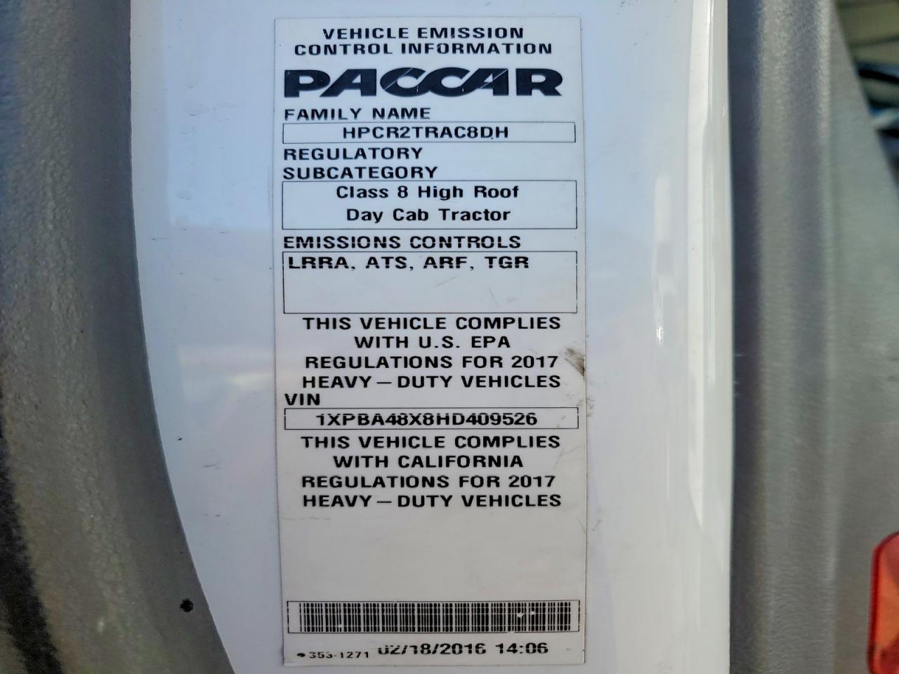 2017 PETERBILT All models VIN 1XPBA48X8HD409526 photo 10