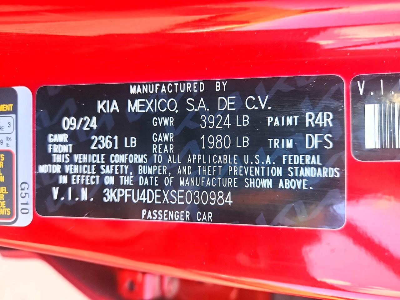 2025 Kia All other VIN 3KPFU4DEXSE030984 photo 12