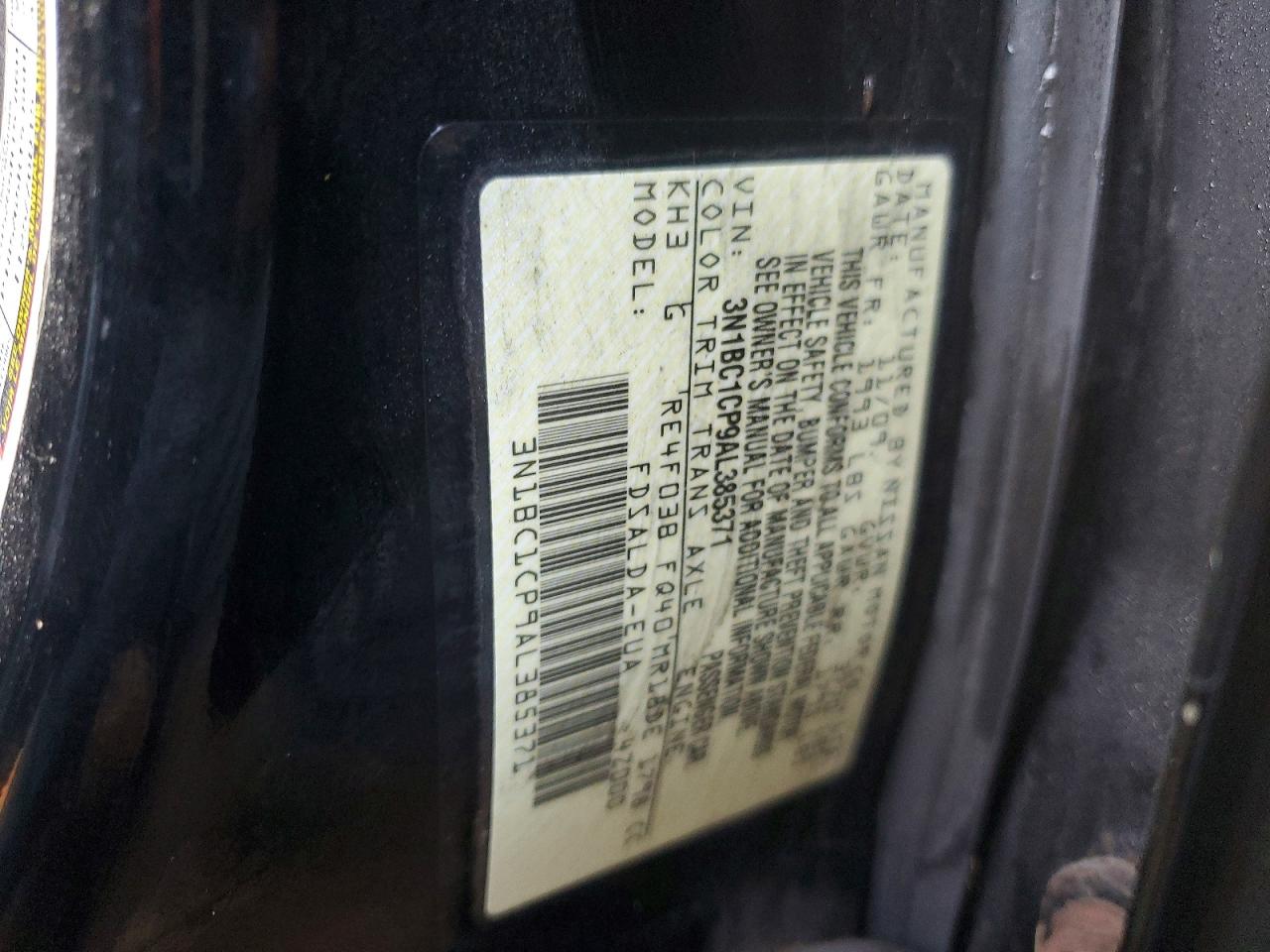 2010 NISS Versa VIN 3N1BC1CP9AL385371 photo 12