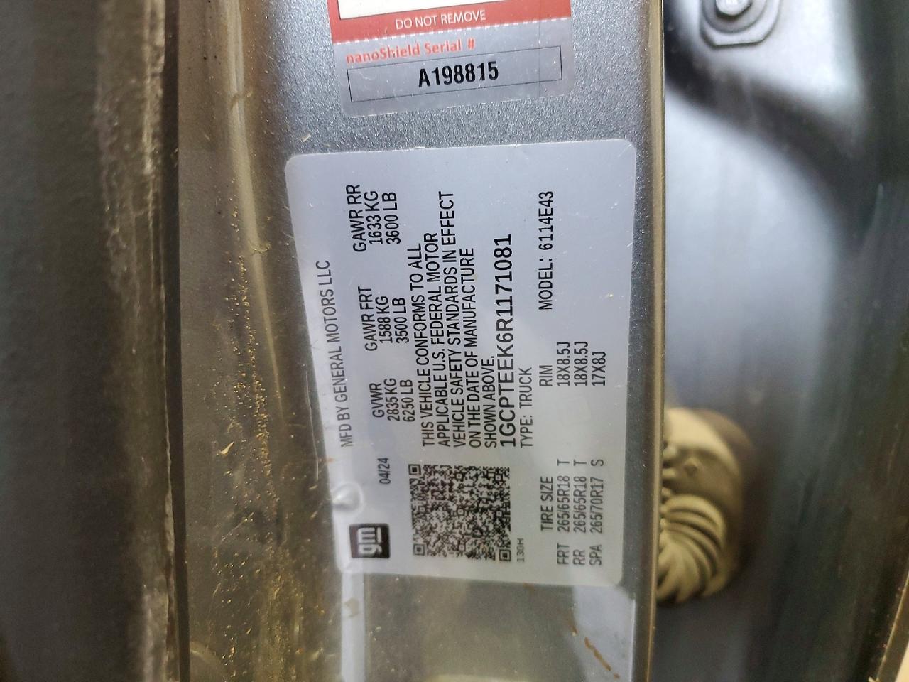 2024 Chevrolet Colorado t VIN 1GCPTEEK6R1171081 photo 12
