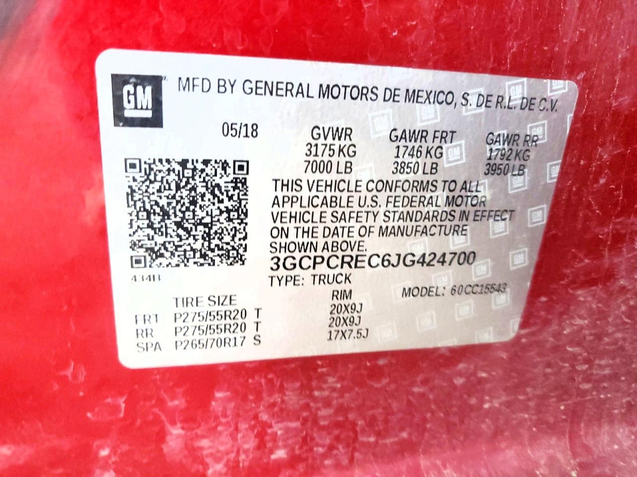 2018 Chevrolet All models VIN 3GCPCREC6JG424700 photo 12