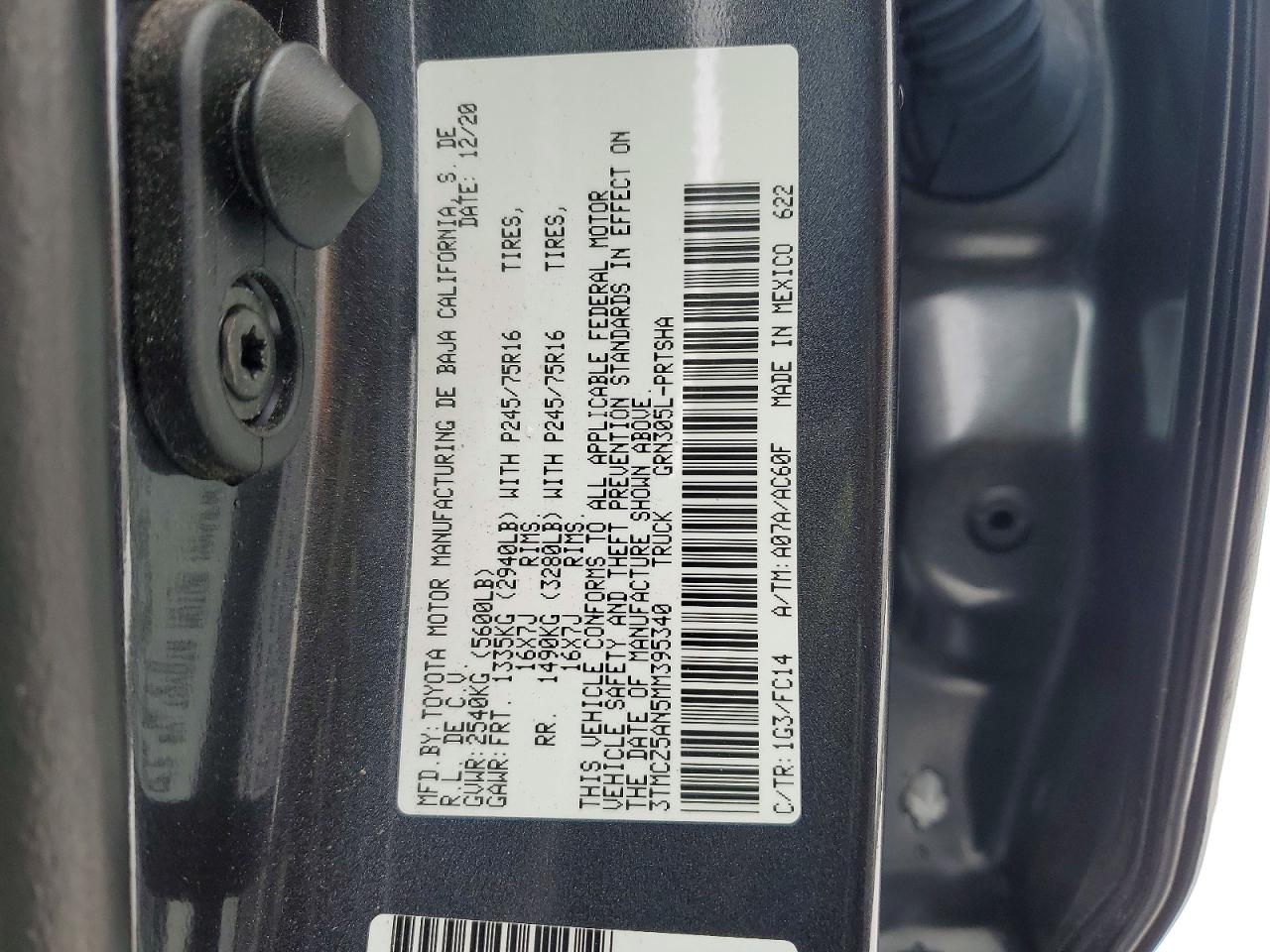 2021 Toyota Tacoma VIN 3TMCZ5AN5MM395340 photo 12