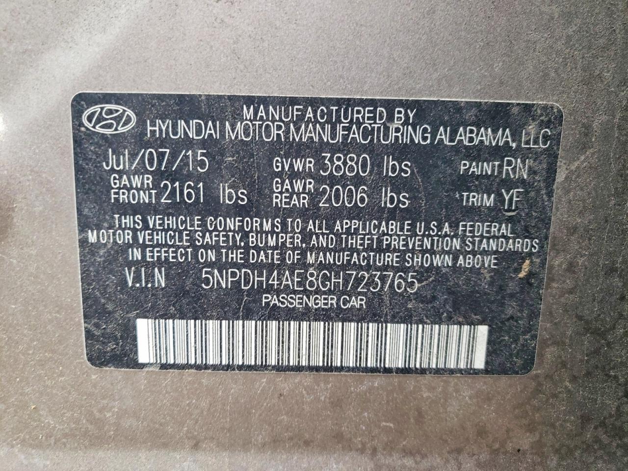 2016 Hyundai Elantra VIN 5NPDH4AE8GH723765 photo 12