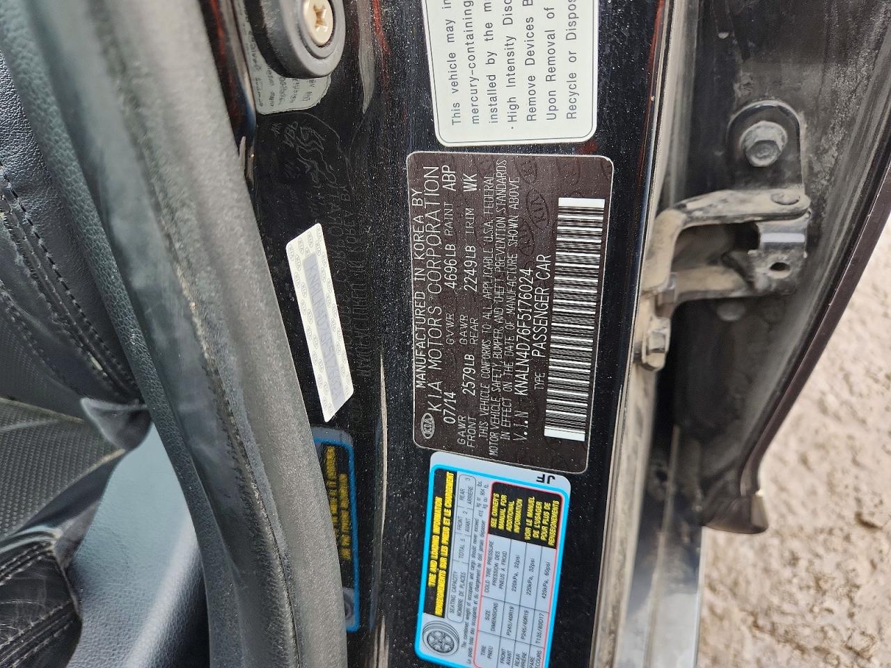 2015 Kia Cadenza VIN KNALN4D76F5176024 photo 12