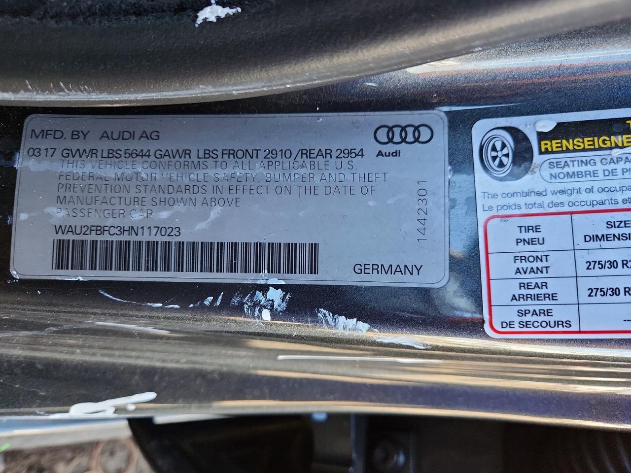 2017 Audi S7 VIN WAU2FBFC3HN117023 photo 12