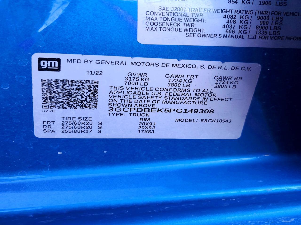 2023 CHEV All models VIN 3GCPDBEK5PG149308 photo 12