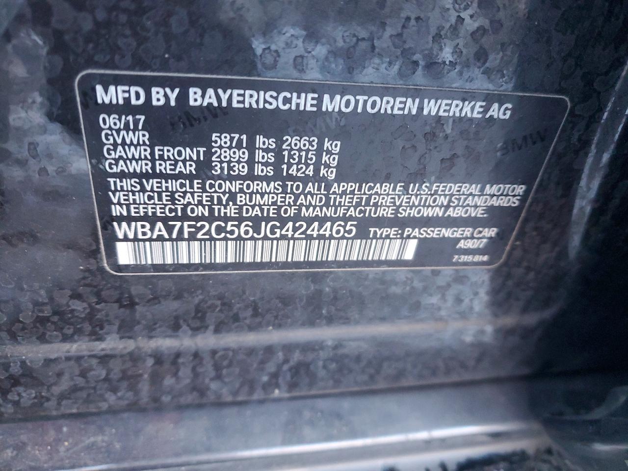 2018 BMW 7 series VIN WBA7F2C56JG424465 photo 12