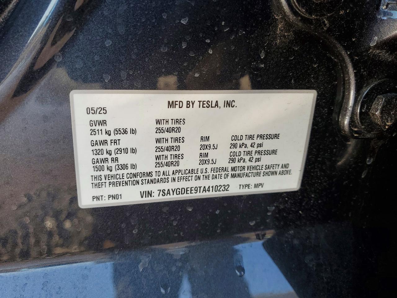 2026 Tesla Model y VIN 7SAYGDEE9TA410232 photo 12
