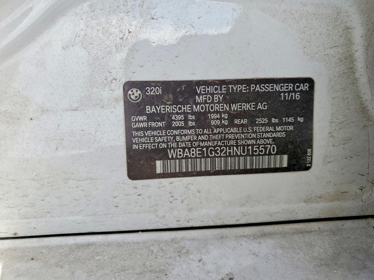 2017 BMW 3 series VIN WBA8E1G32HNU15570 photo 12