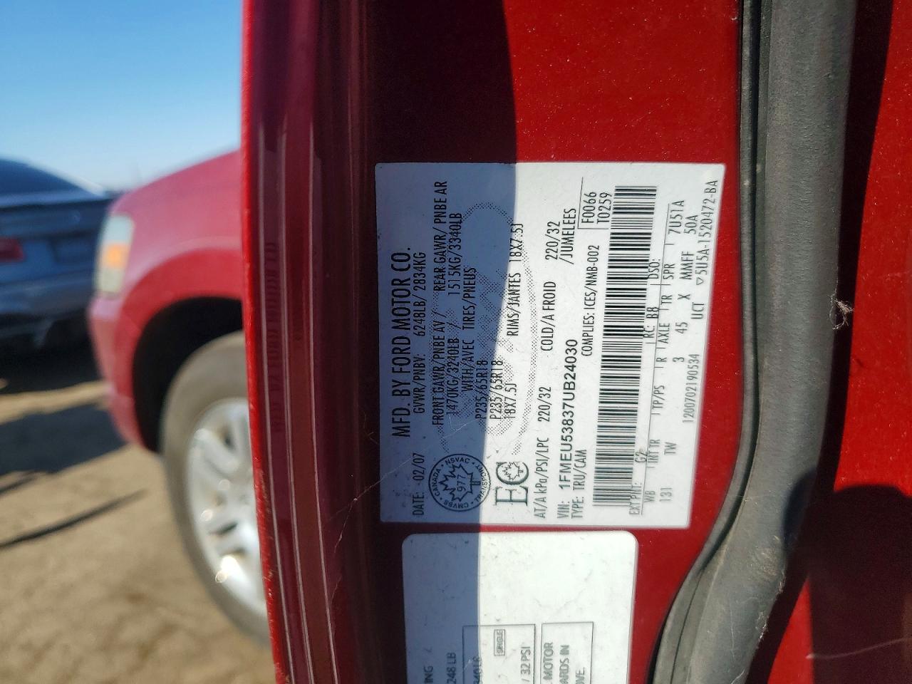 2007 FORD Explorer VIN 1FMEU53837UB24030 photo 12