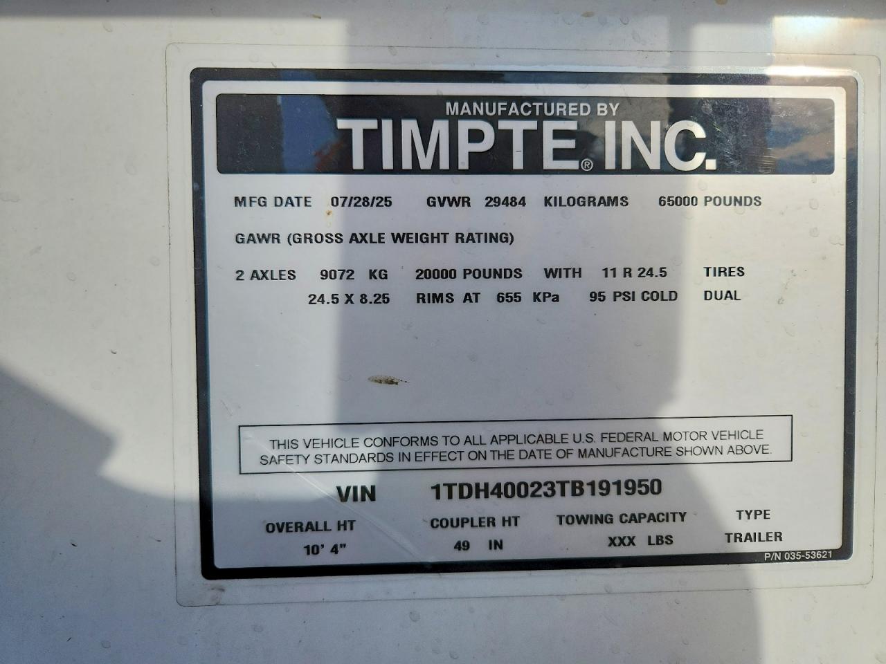 2026 TIMPTE Constructi VIN 1TDH40023TB191950 photo 10