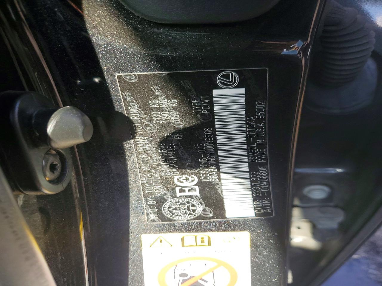 2017 Lexus ES350 VIN 58ABK1GG1HU059966 photo 12