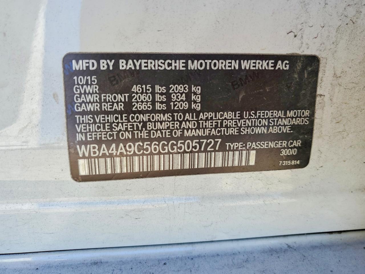 2016 BMW 4 series VIN WBA4A9C56GG505727 photo 12