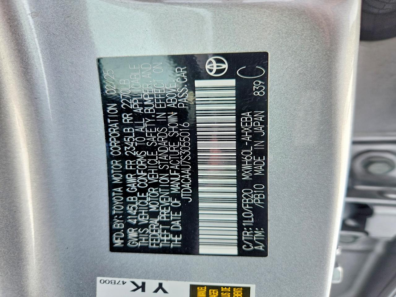 2025 Toyota Prius VIN JTDACAAU7S3055016 photo 12