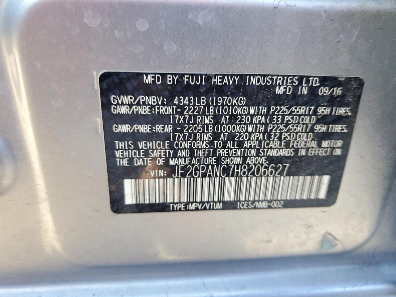 2017 Subaru Crosstrek VIN JF2GPANC7H8206627 photo 12
