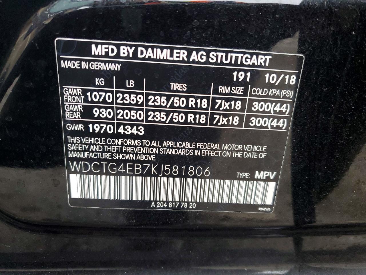 2019 Mercedes-Benz Gla-class VIN WDCTG4EB7KJ581806 photo 12