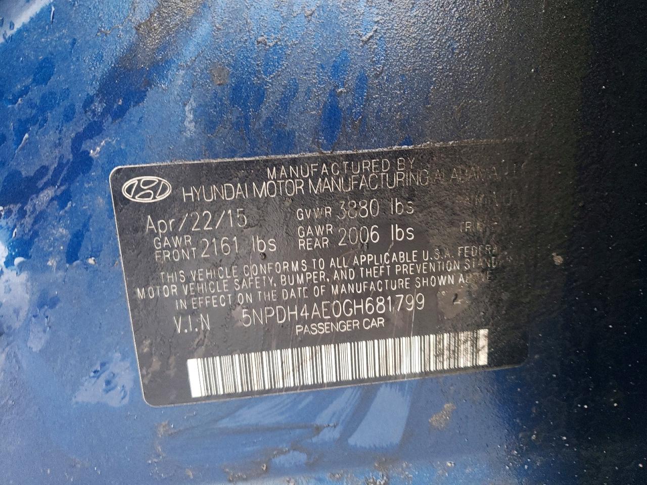 2016 Hyundai Elantra se VIN 5NPDH4AE0GH681799 photo 12