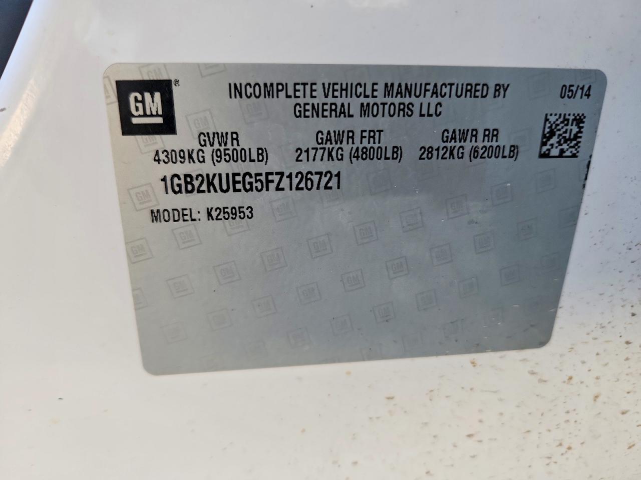 2015 Chevrolet All models VIN 1GB2KUEG5FZ126721 photo 12