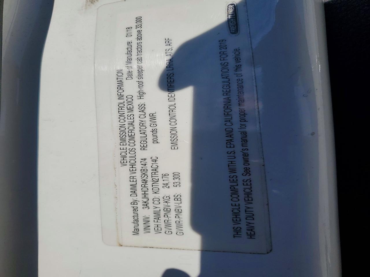 2019 FREIGHTLINER All other VIN 3AKJHHDR4KSKB1474 photo 10