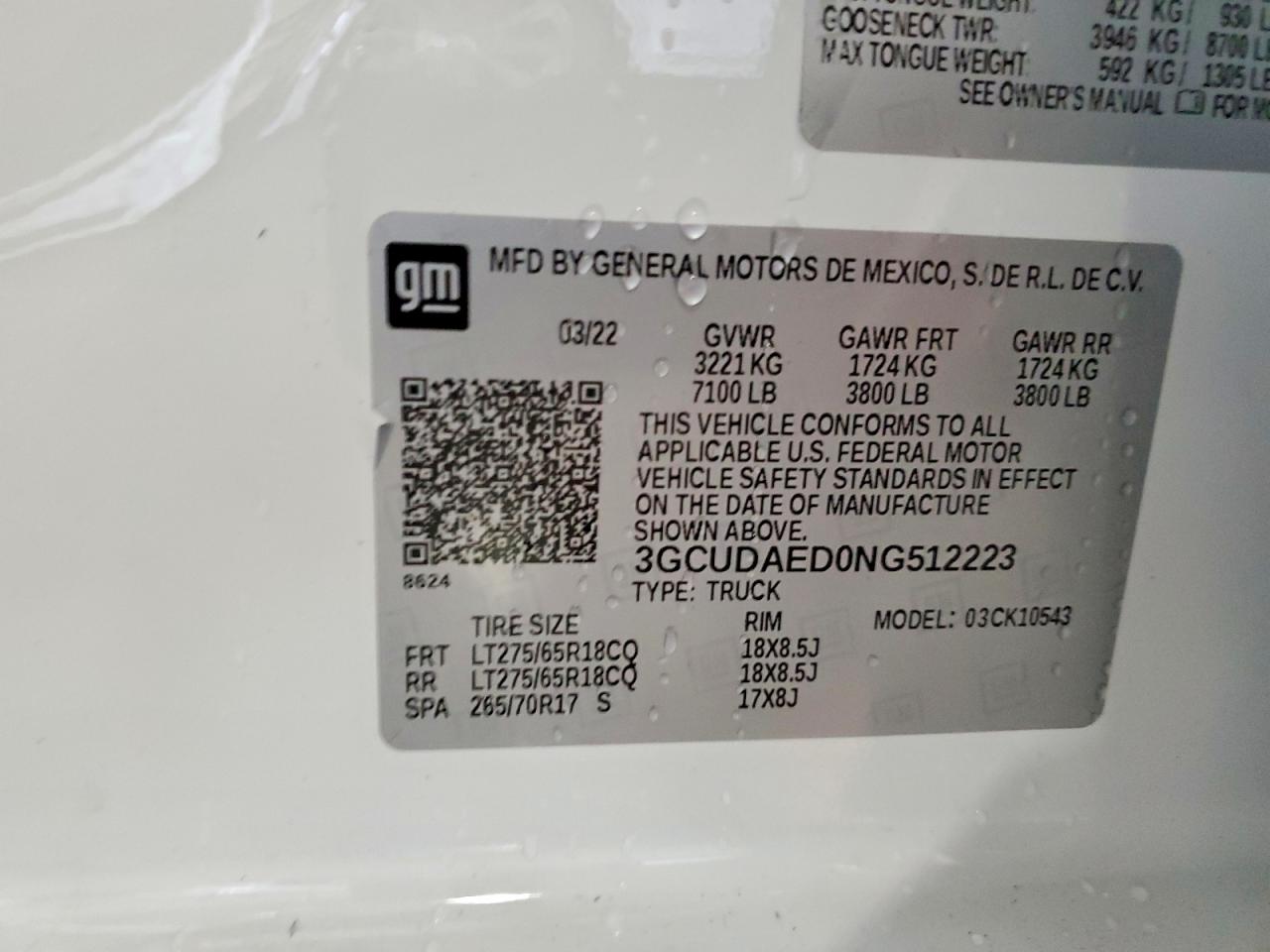 2022 Chevrolet All models VIN 3GCUDAED0NG512223 photo 12