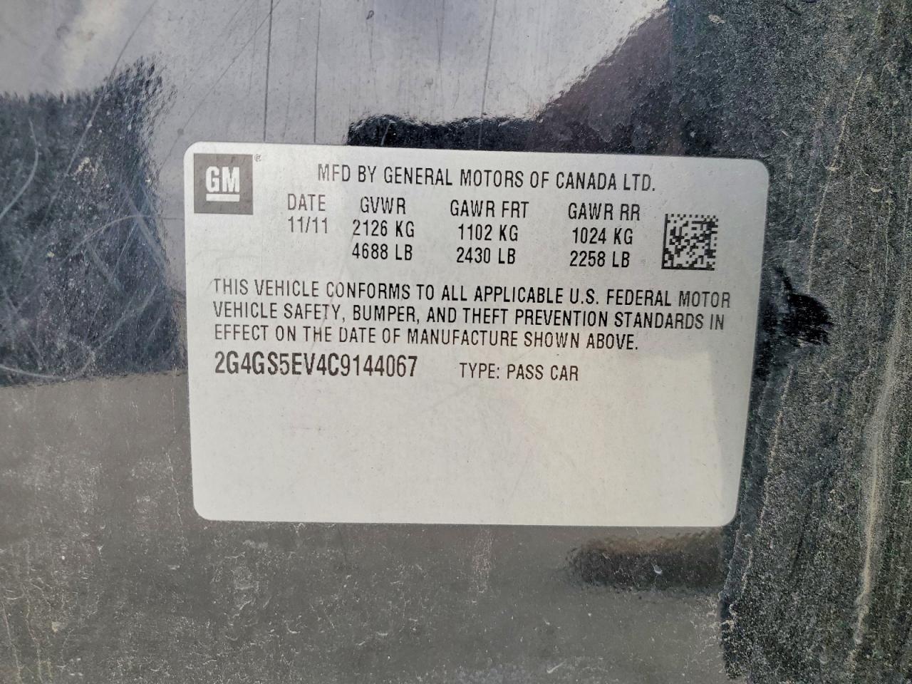 2012 Buick Regal VIN 2G4GS5EV4C9144067 photo 12