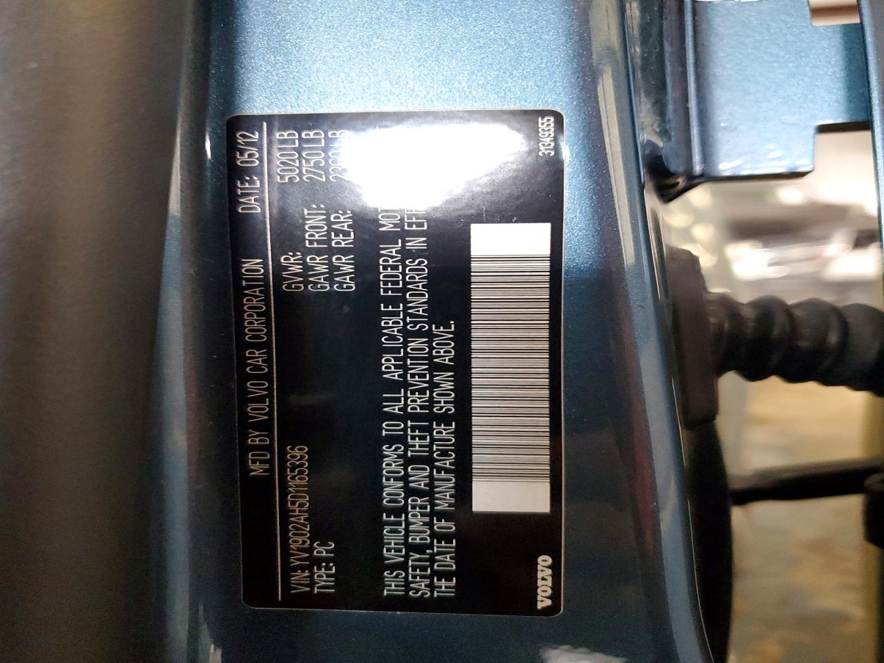 2013 Volvo S80 VIN YV1902AH5D1165396 photo 12