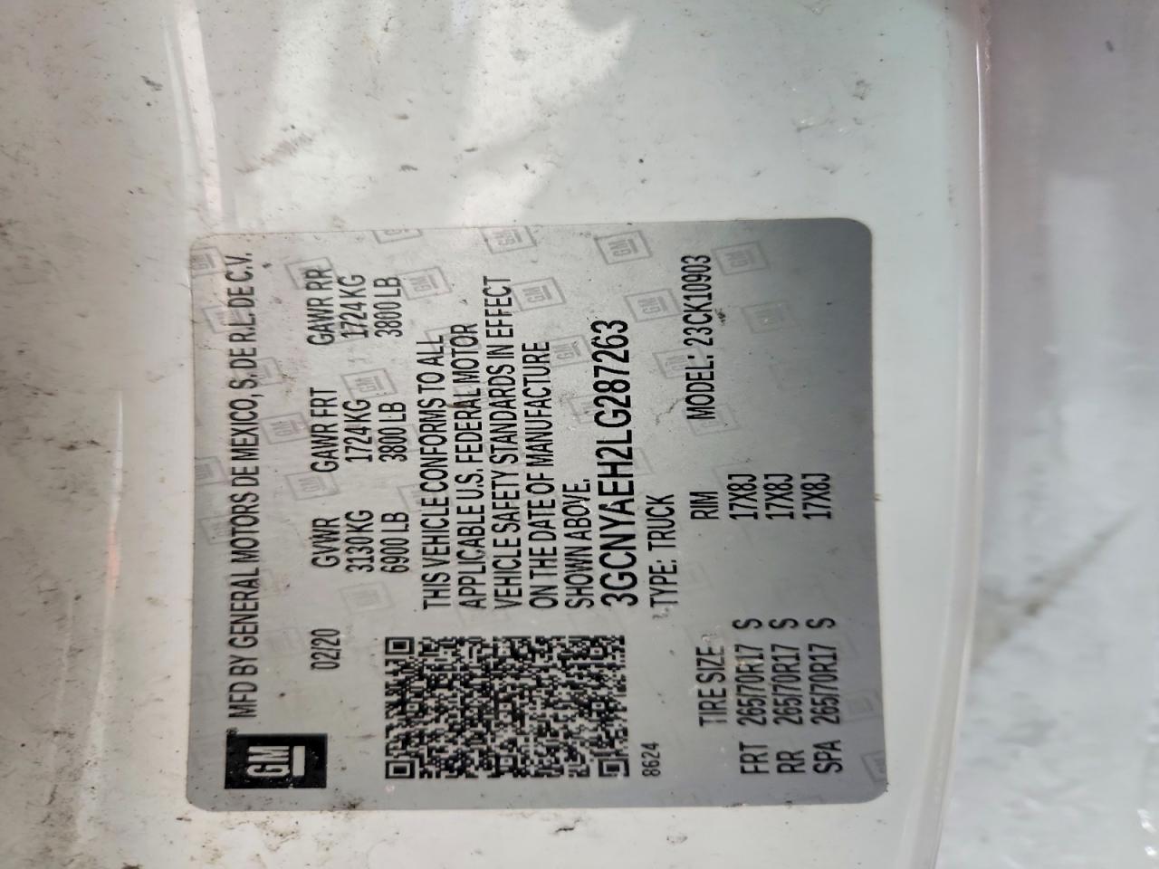 2020 Chevrolet All models VIN 3GCNYAEH2LG287263 photo 12