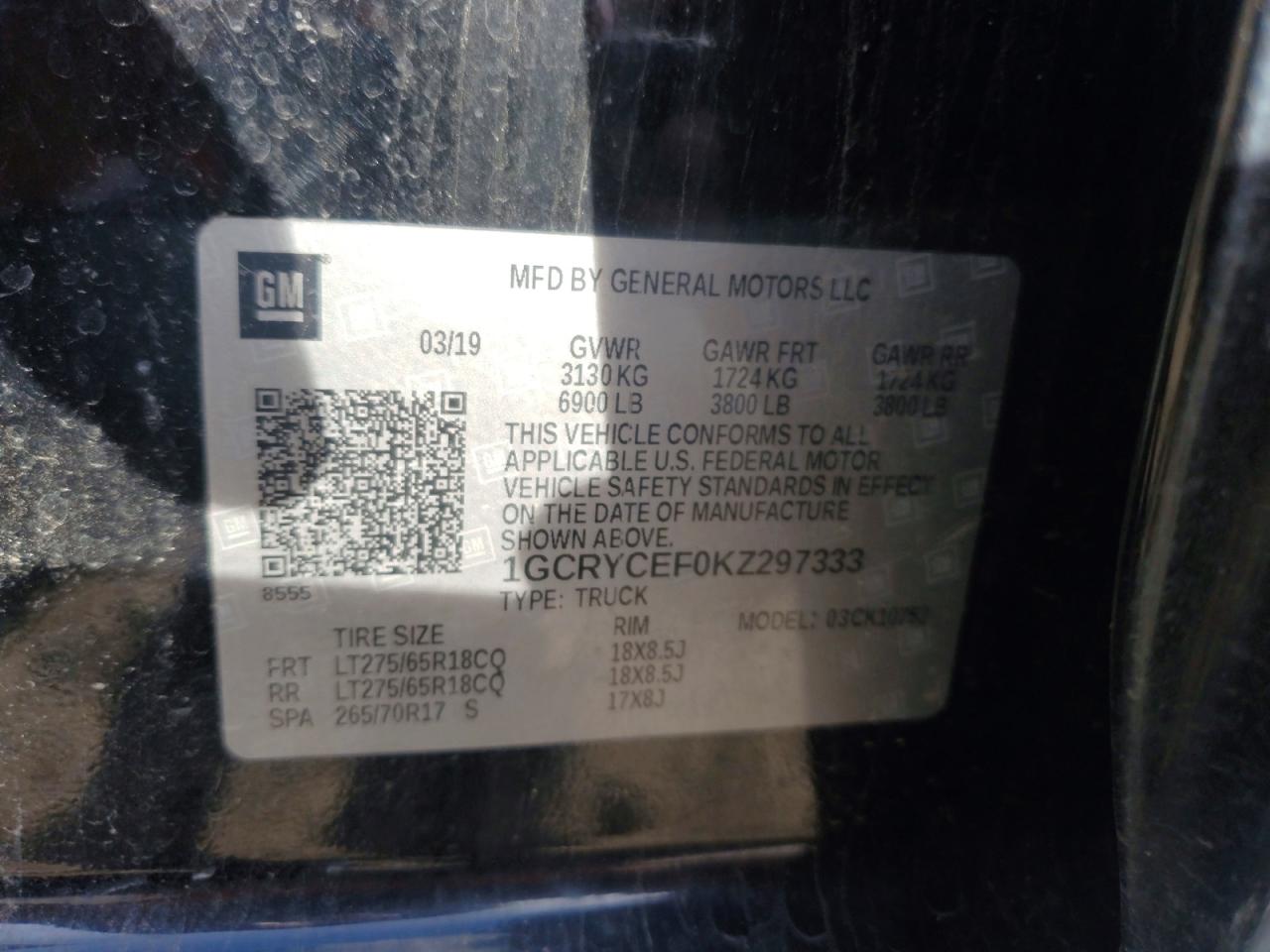 2019 Chevrolet All models VIN 1GCRYCEF0KZ297333 photo 12