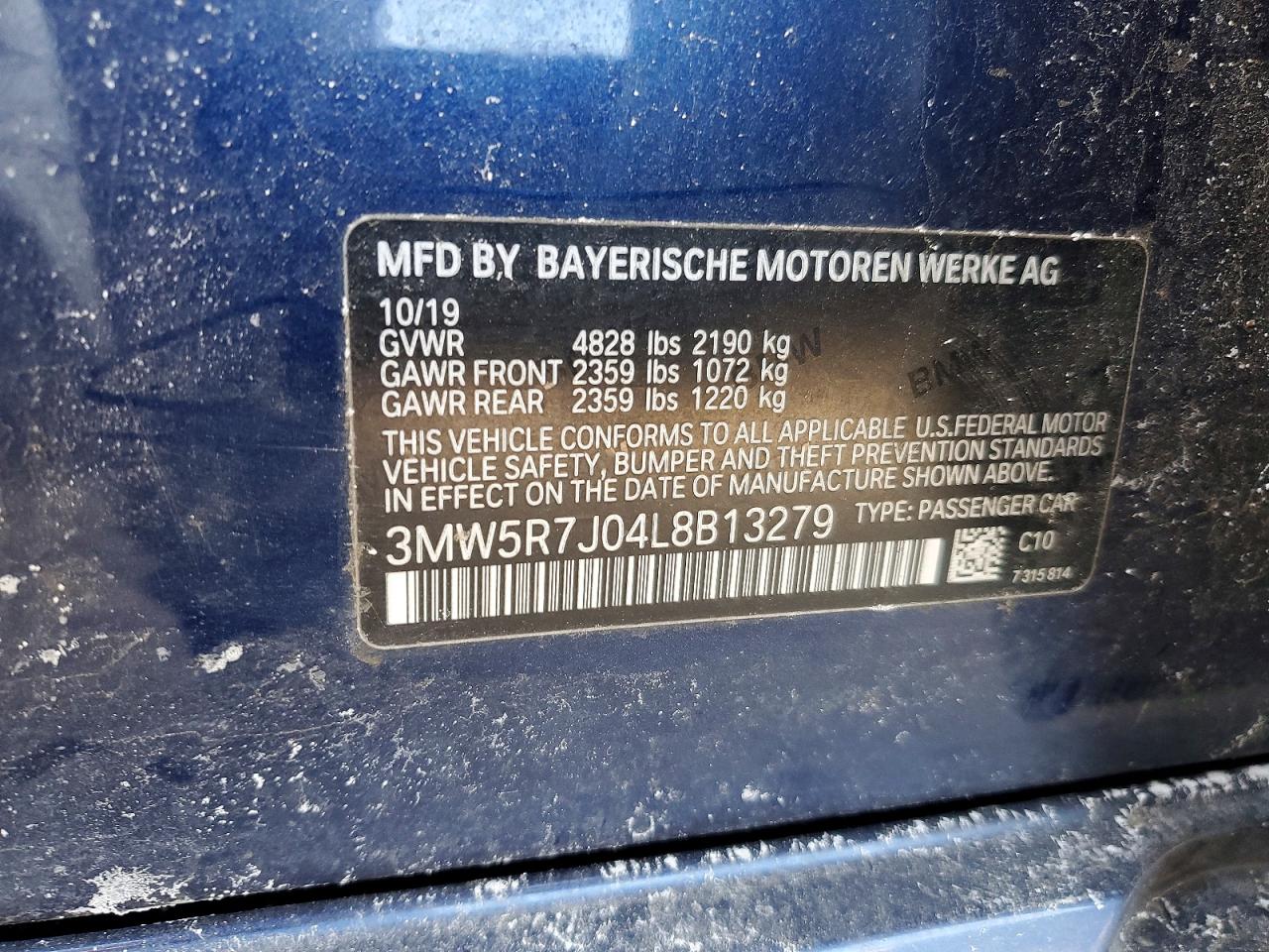 2020 BMW 3 series VIN 3MW5R7J04L8B13279 photo 12