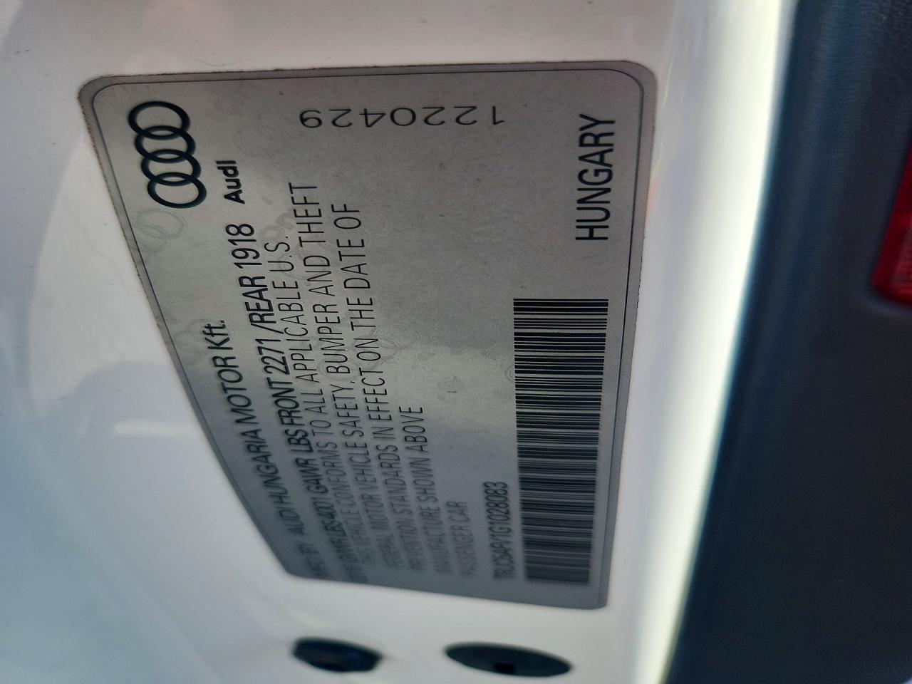 2016 Audi Tt VIN TRUC5AFV1G1028083 photo 12