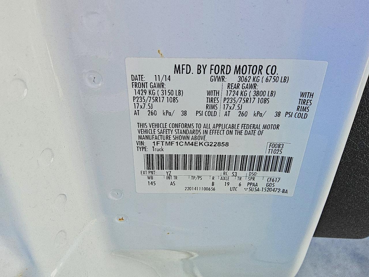 2014 Ford All models VIN 1FTMF1CM4EKG22858 photo 12