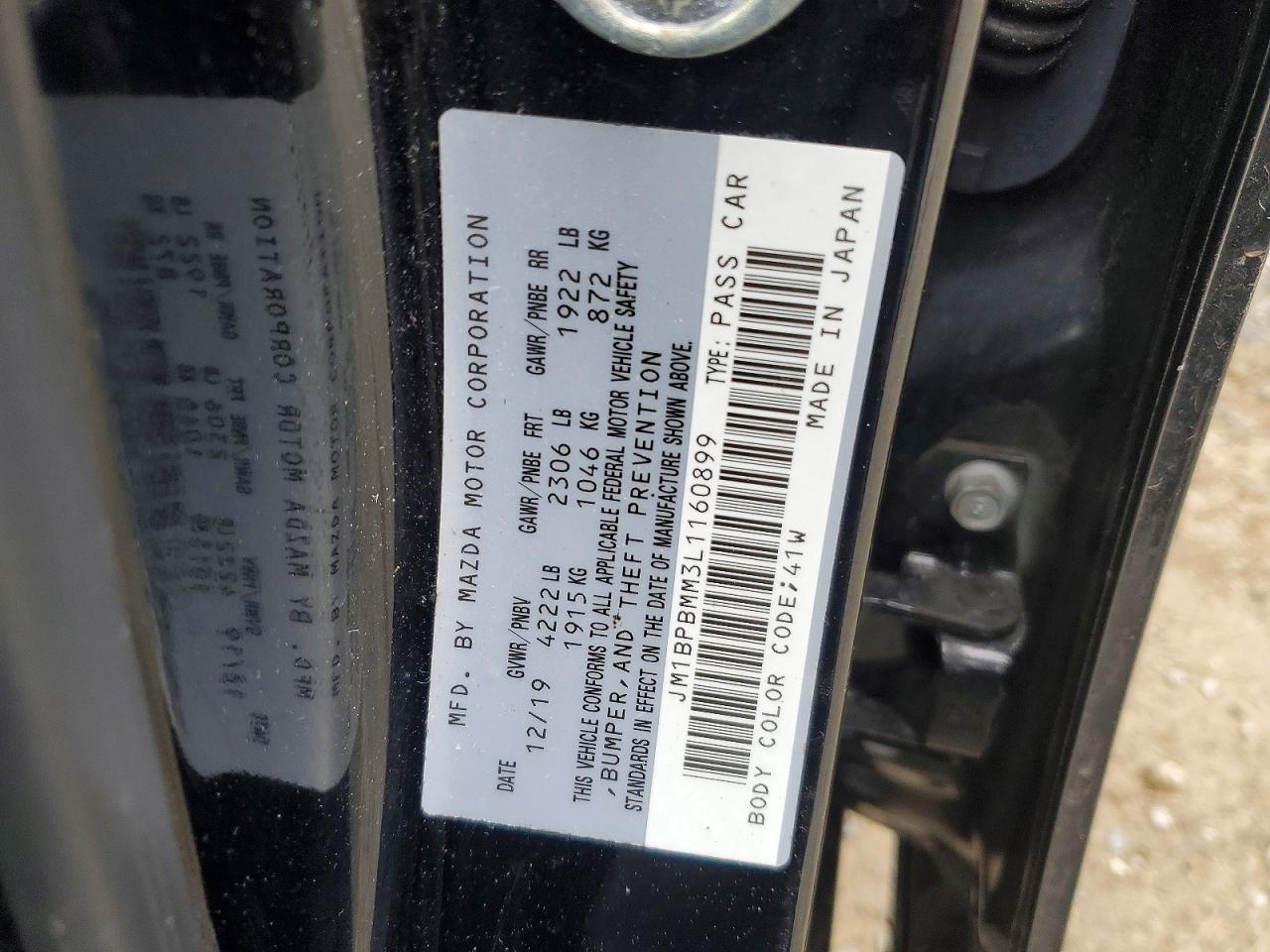 2020 Mazda 3 VIN JM1BPBMM3L1160899 photo 12