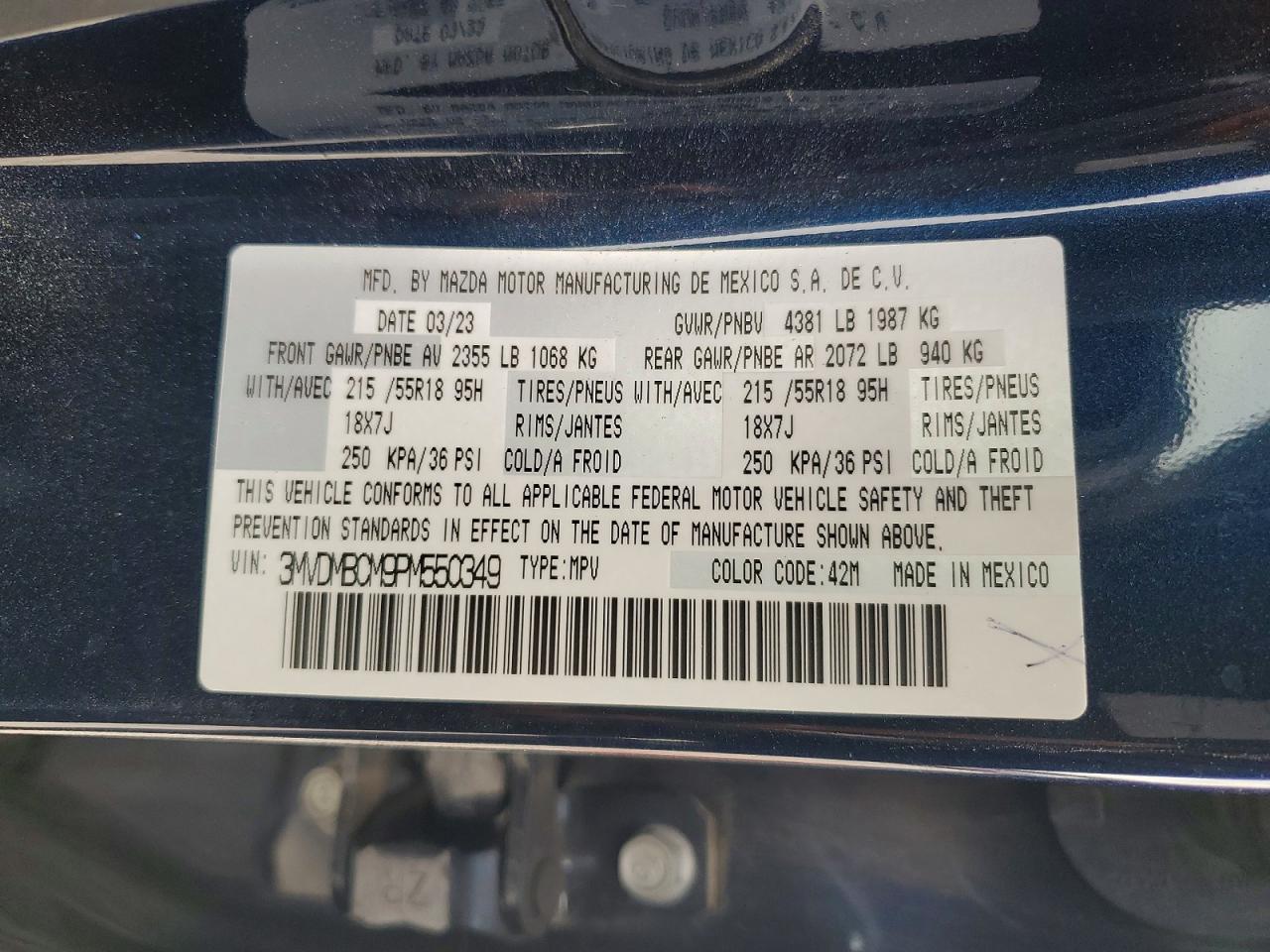 2023 Mazda Cx30 VIN 3MVDMBCM9PM550349 photo 12