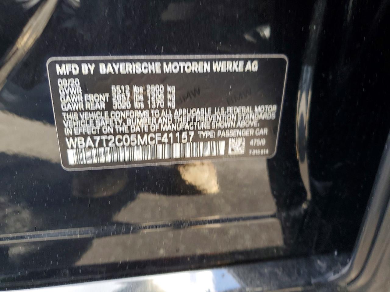 2021 BMW 7 series VIN WBA7T2C05MCF41157 photo 12