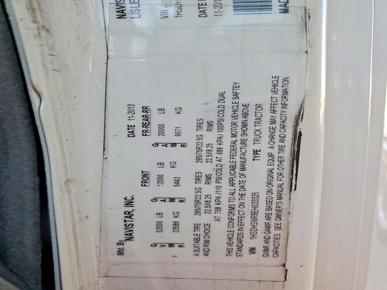 2014 International All models VIN 1HSDHSNR8EH033325 photo 10