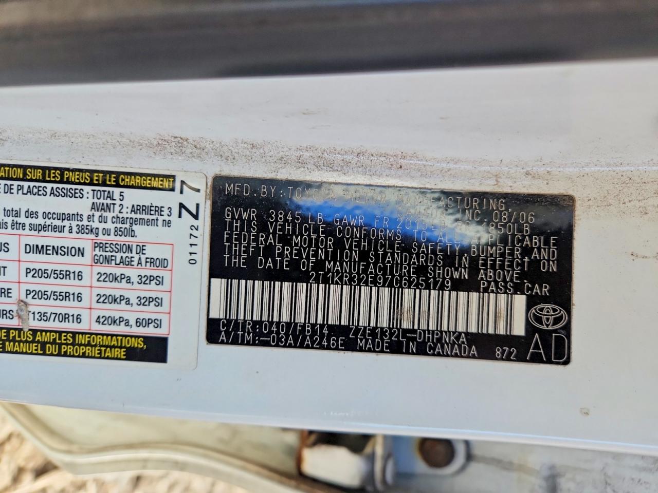 2007 Toyota Matrix VIN 2T1KR32E97C625179 photo 12