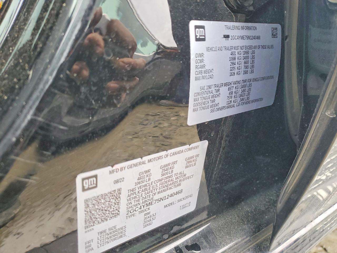 2022 Chevrolet All models VIN 2GC4YME75N1240468 photo 12
