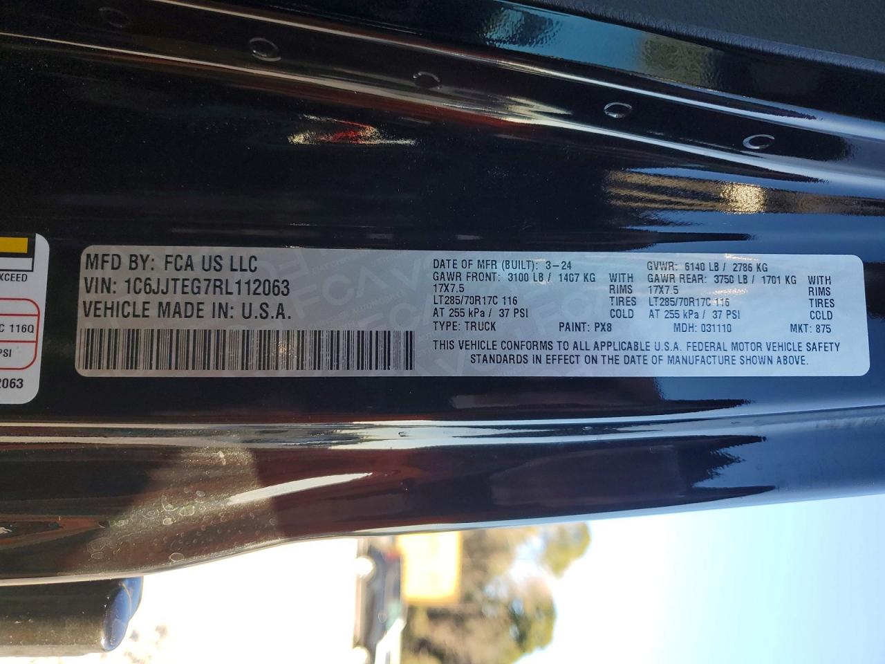 2024 Jeep Gladiator VIN 1C6JJTEG7RL112063 photo 12